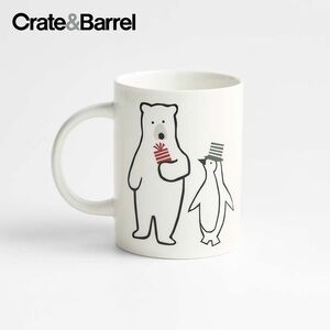 Crate&Barrel Joan Anderson 12-oz. Arctic Friends Bear and Penguin Christmas Mug